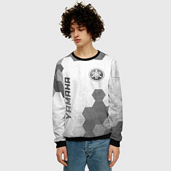 Свитшот мужской Yamaha - white gradient вертикально, цвет: 3D-черный — фото 2