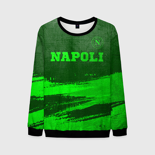 Мужской свитшот Napoli - green gradient посередине / 3D-Черный – фото 1