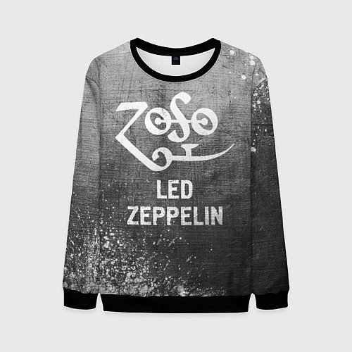 Мужской свитшот Led Zeppelin - grey gradient / 3D-Черный – фото 1