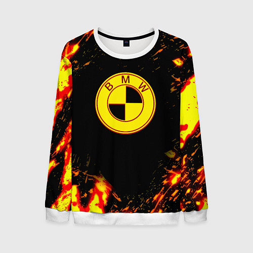 Мужской свитшот BMW огненные краски / 3D-Белый – фото 1