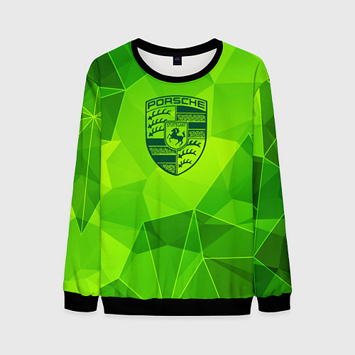 Мужской свитшот Porsche green poly / 3D-Черный – фото 1