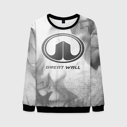 Мужской свитшот Great Wall - white gradient / 3D-Черный – фото 1