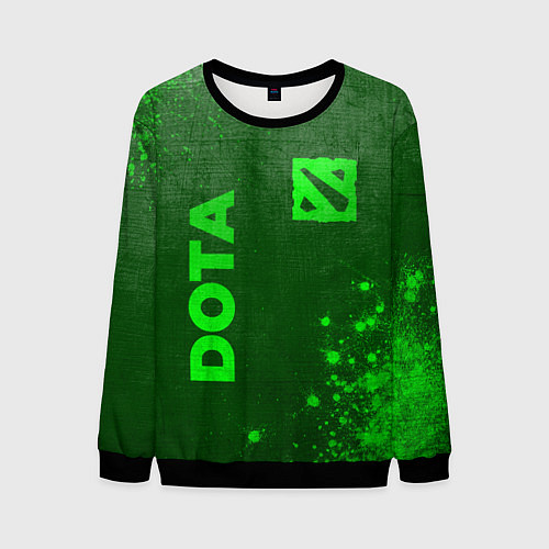 Мужской свитшот Dota - green gradient вертикально / 3D-Черный – фото 1