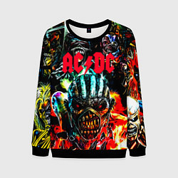 Свитшот мужской ACDC рок монстры, цвет: 3D-черный