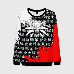 Свитшот мужской Ведьмак япония краски, цвет: 3D-черный