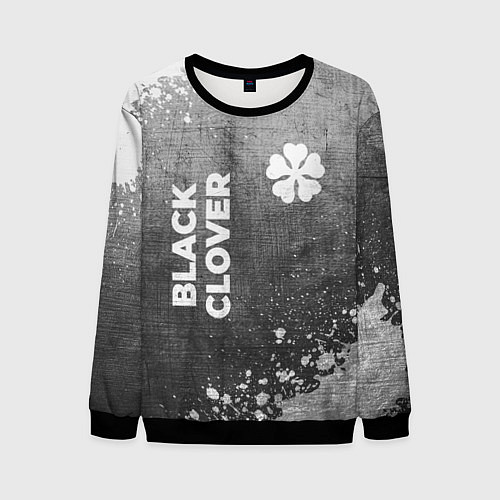 Мужской свитшот Black Clover - grey gradient вертикально / 3D-Черный – фото 1