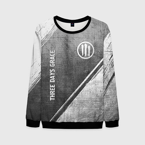 Мужской свитшот Three Days Grace - grey gradient вертикально / 3D-Черный – фото 1