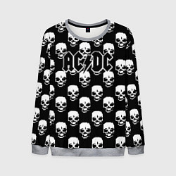 Свитшот мужской AC DC rock skull, цвет: 3D-меланж