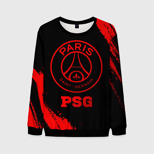 Мужской свитшот PSG - red gradient / 3D-Черный – фото 1