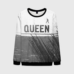 Свитшот мужской Queen - white gradient посередине, цвет: 3D-черный