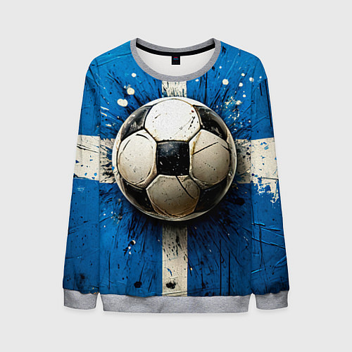Мужской свитшот Футбольный мяч на синем / 3D-Меланж – фото 1