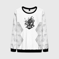 Свитшот мужской Cyberpunk 2077 white poly, цвет: 3D-черный