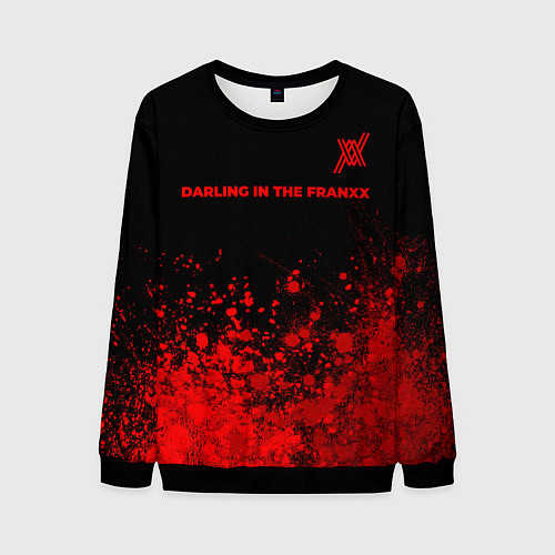 Мужской свитшот Darling in the FranXX - red gradient посередине / 3D-Черный – фото 1