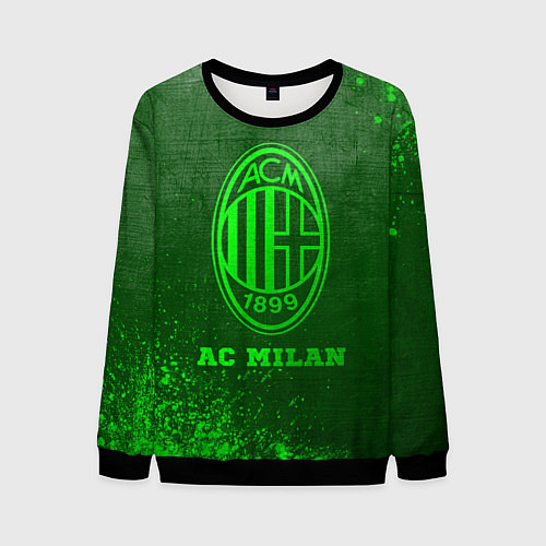 Мужской свитшот AC Milan - green gradient / 3D-Черный – фото 1