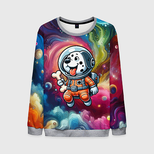 Мужской свитшот Funny dalmatian puppy - ai art / 3D-Меланж – фото 1