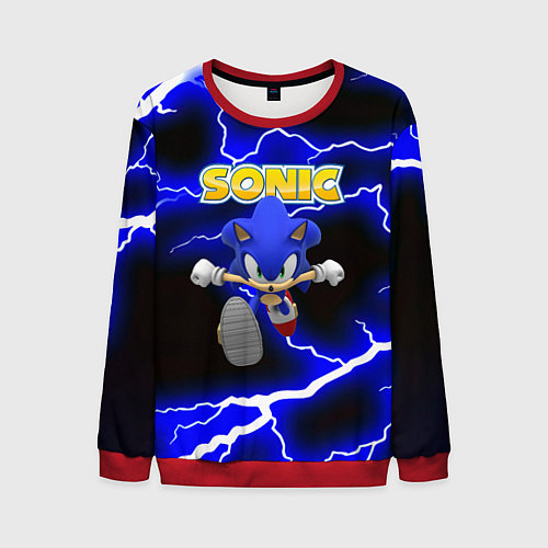 Мужской свитшот Sonic storm electro / 3D-Красный – фото 1