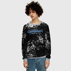 Свитшот мужской Genshin Impact брызги красок, цвет: 3D-меланж — фото 2