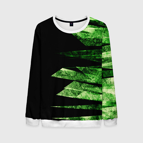 Мужской свитшот Color green black / 3D-Белый – фото 1