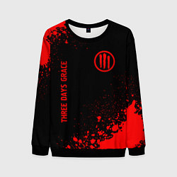 Свитшот мужской Three Days Grace - red gradient вертикально, цвет: 3D-черный