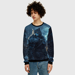 Свитшот мужской Волк в доспехах, цвет: 3D-черный — фото 2