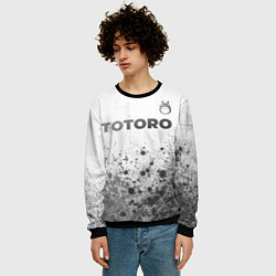 Свитшот мужской Totoro - white gradient посередине, цвет: 3D-черный — фото 2