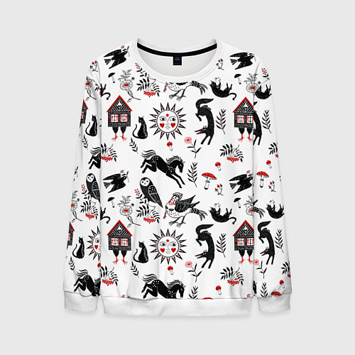 Мужской свитшот Русские сказки / 3D-Белый – фото 1