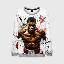 Свитшот мужской Мухаммед Али на белом, цвет: 3D-меланж