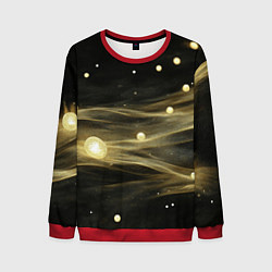 Свитшот мужской Золотистый свет на черной текстуре, цвет: 3D-красный