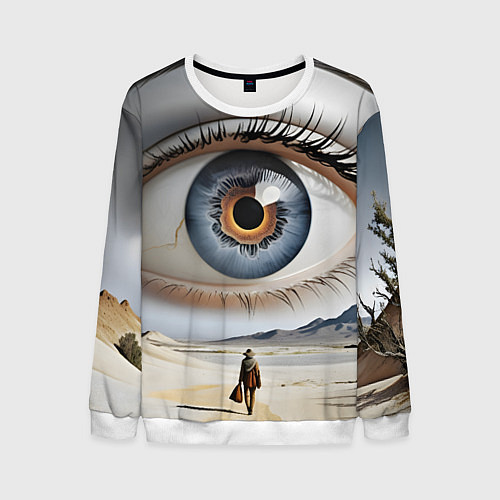 Мужской свитшот Глаз в пустыне / 3D-Белый – фото 1