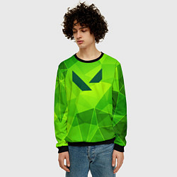 Свитшот мужской Valorant green poly, цвет: 3D-черный — фото 2