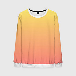 Свитшот мужской Градиент нежный жёлто-розовый, цвет: 3D-белый