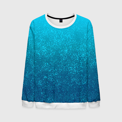 Мужской свитшот Лазурный голубой текстурный градиент / 3D-Белый – фото 1