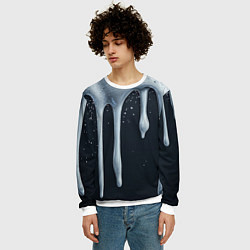 Свитшот мужской Белая объемная слизь текстура, цвет: 3D-белый — фото 2