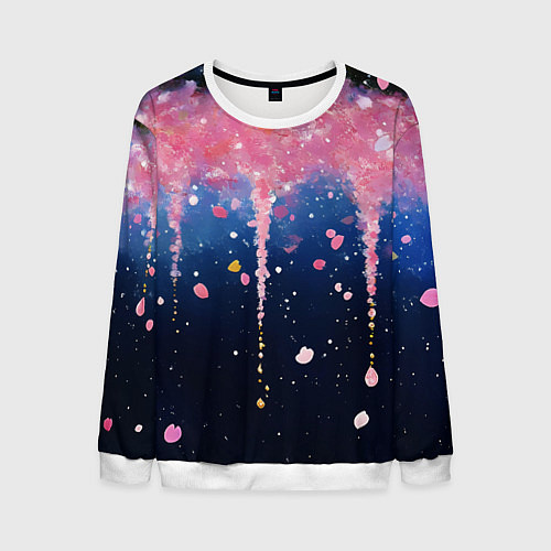 Мужской свитшот Розово-синяя текстура / 3D-Белый – фото 1