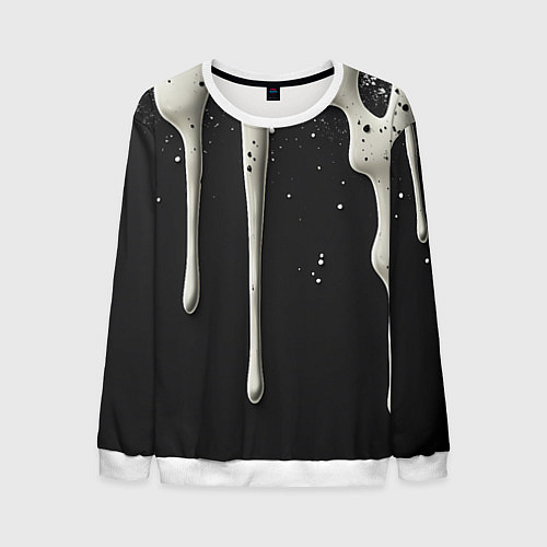 Мужской свитшот Белая слизь текстура / 3D-Белый – фото 1