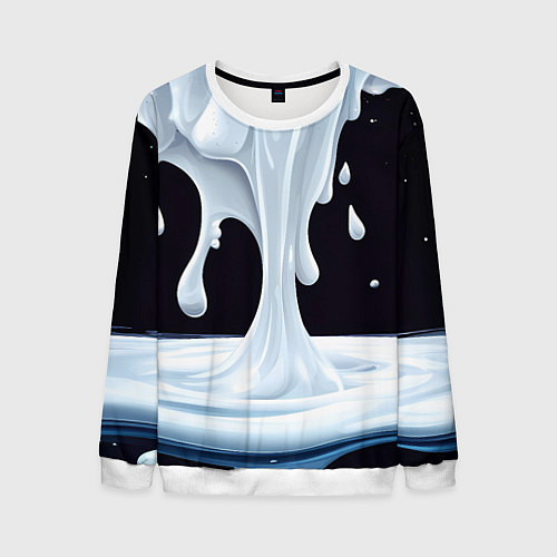 Мужской свитшот Молочная текстура / 3D-Белый – фото 1