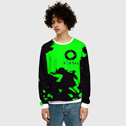 Свитшот мужской Portal черный дым, цвет: 3D-белый — фото 2