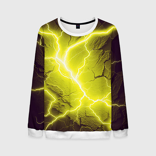 Мужской свитшот Color yellow black / 3D-Белый – фото 1