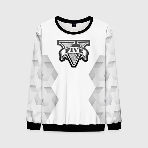 Мужской свитшот GTA white poly / 3D-Черный – фото 1