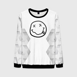 Свитшот мужской Nirvana white poly, цвет: 3D-черный