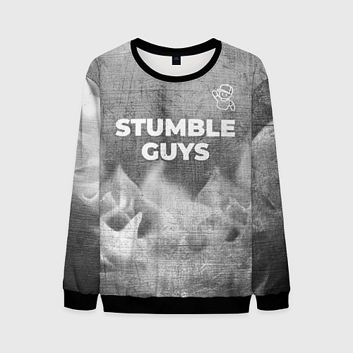Мужской свитшот Stumble Guys - grey gradient посередине / 3D-Черный – фото 1