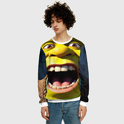 Свитшот мужской Шрек орет, цвет: 3D-белый — фото 2