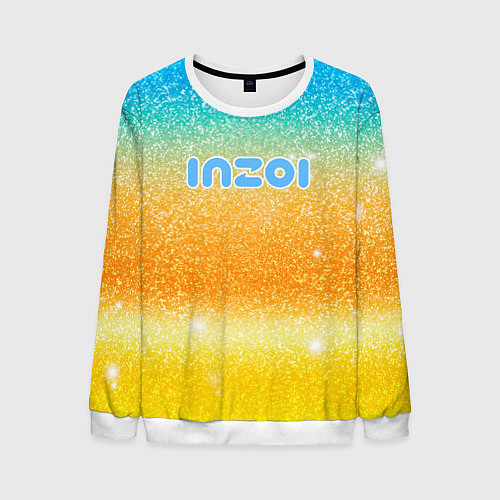 Мужской свитшот Inzoi лого и блестки / 3D-Белый – фото 1