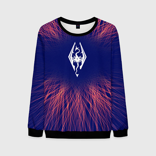 Мужской свитшот Skyrim red energy / 3D-Черный – фото 1