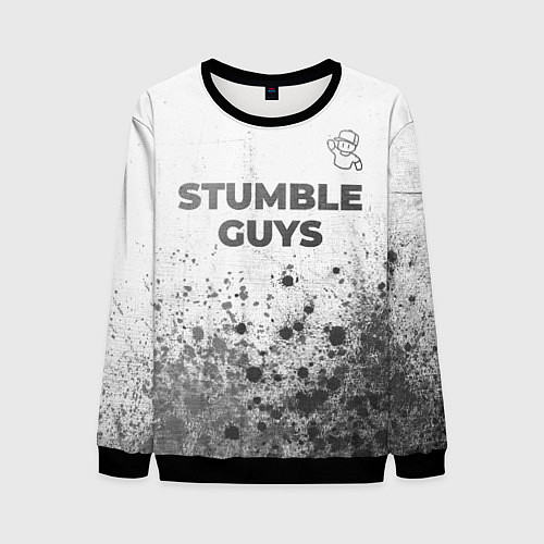 Мужской свитшот Stumble Guys - white gradient посередине / 3D-Черный – фото 1