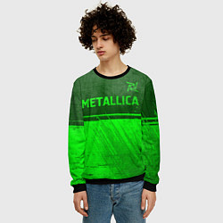 Свитшот мужской Metallica - green gradient посередине, цвет: 3D-черный — фото 2