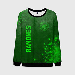Свитшот мужской Ramones - green gradient вертикально, цвет: 3D-черный