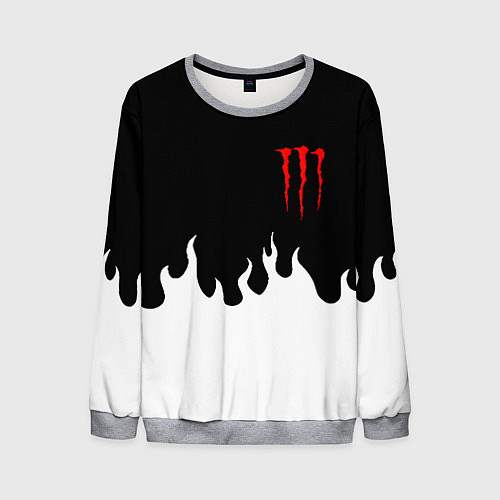 Мужской свитшот Monster energy red logo / 3D-Меланж – фото 1