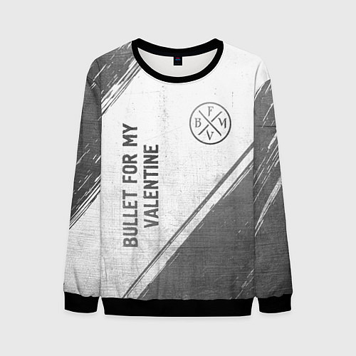 Мужской свитшот Bullet For My Valentine - white gradient вертикаль / 3D-Черный – фото 1