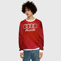 Свитшот мужской Audi - абстракция, цвет: 3D-белый — фото 2